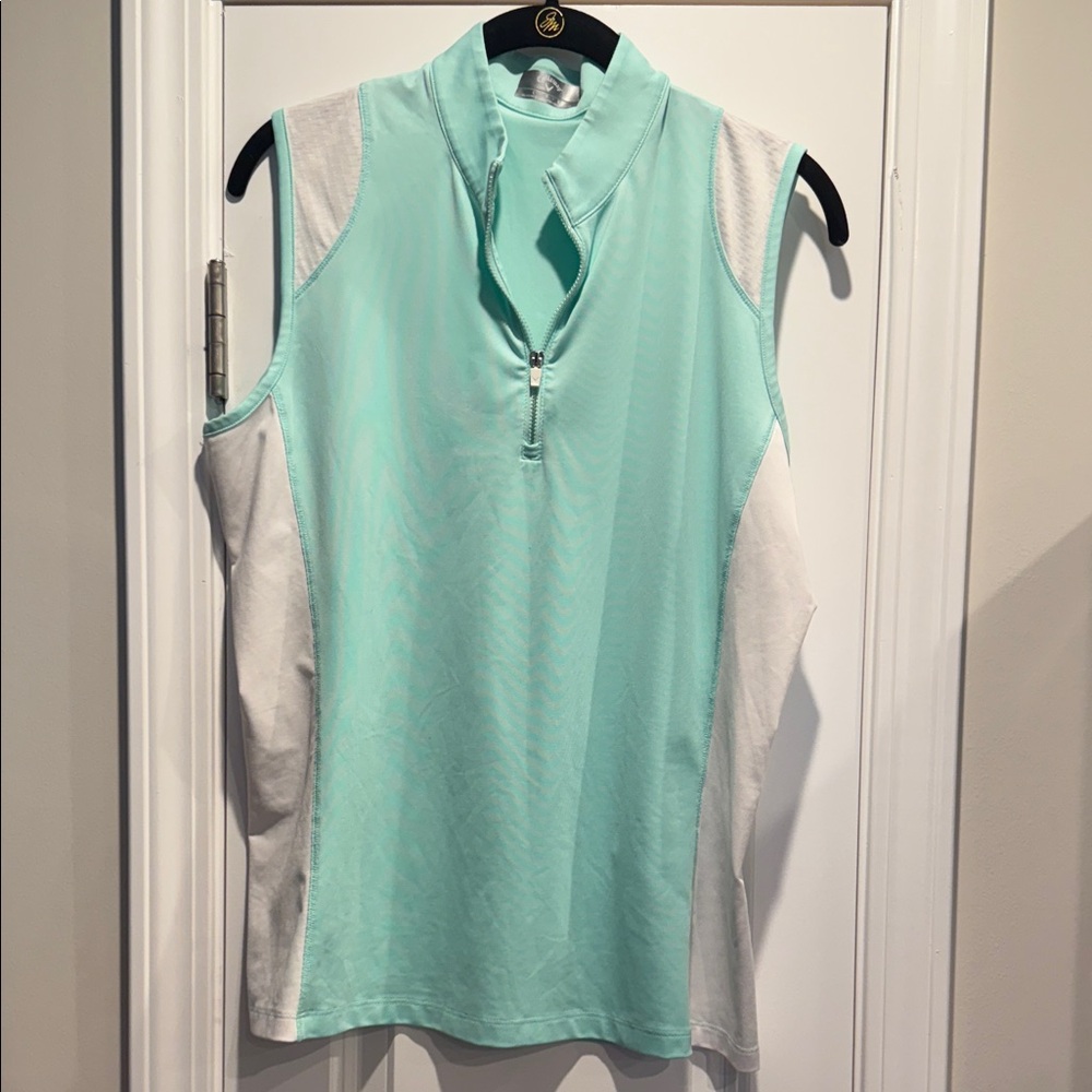 Callaway Women's Sleeveless Mint and White Tank Top